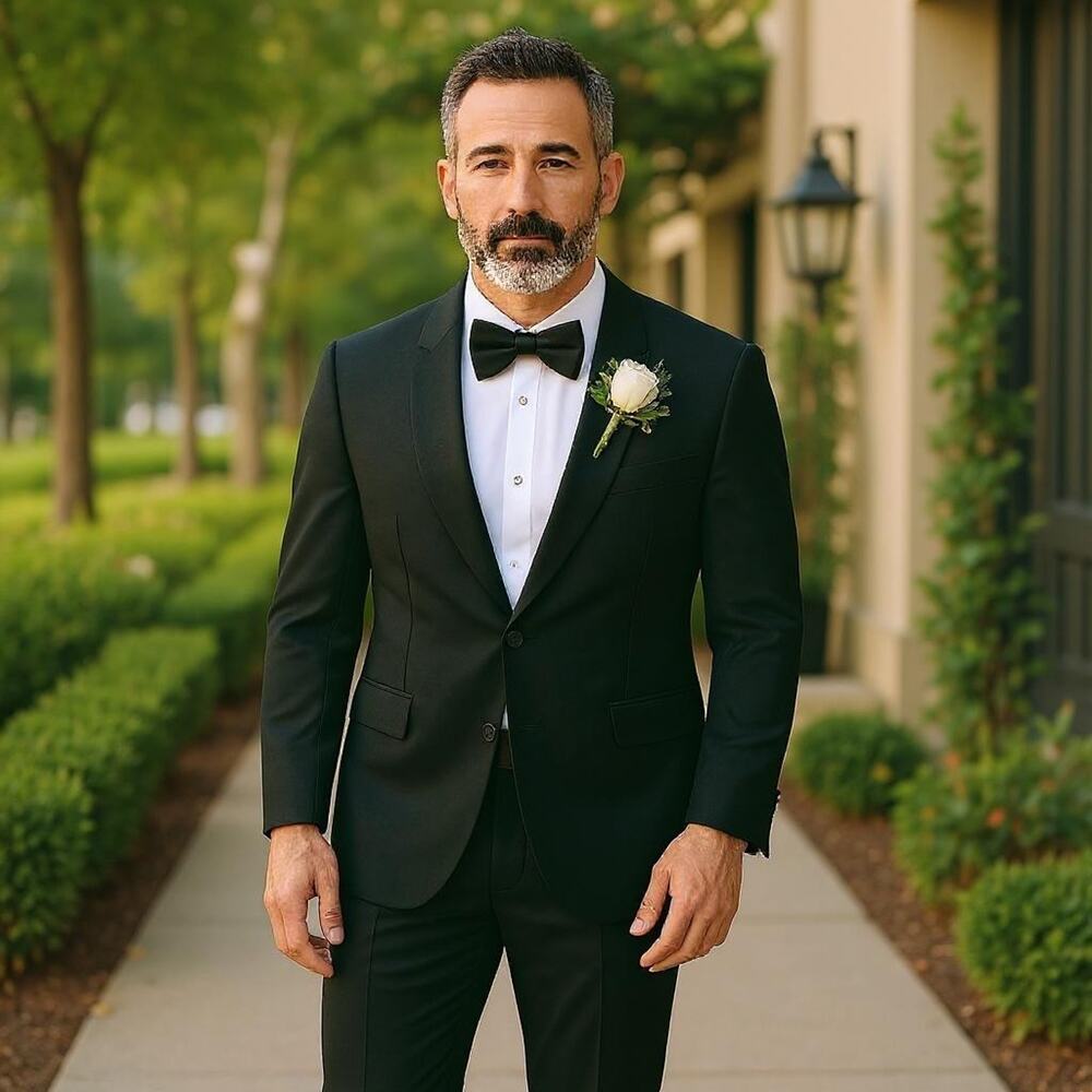 J. Press Blazer Mens 45 L Black Tuxedo Smoking Satin Lapel Jacket Wedding Groom